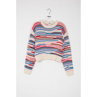 Indee Chili Red Multi Stripe CN Knit Sweater