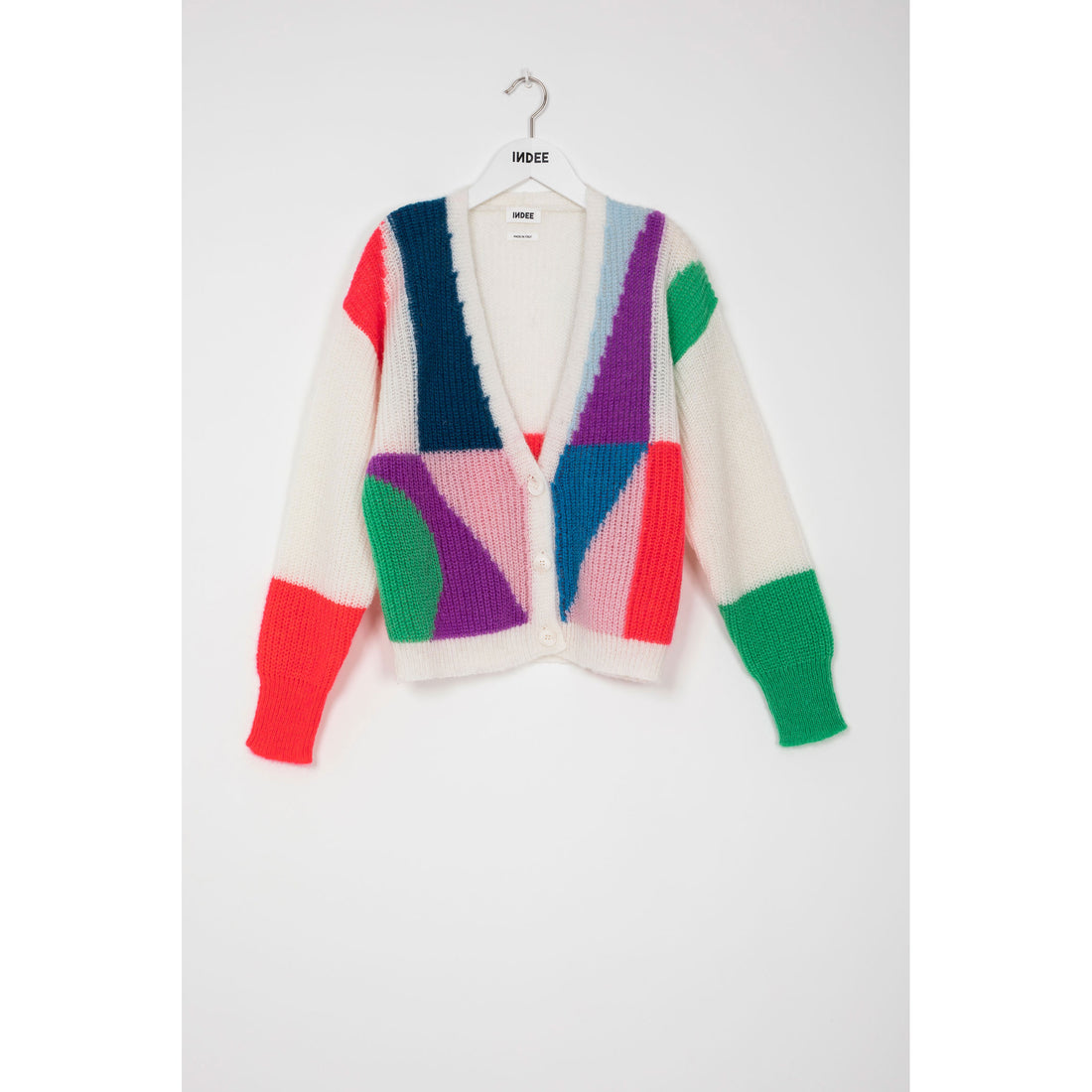 Indee Multi Graphic Naval Mohair Cardigan