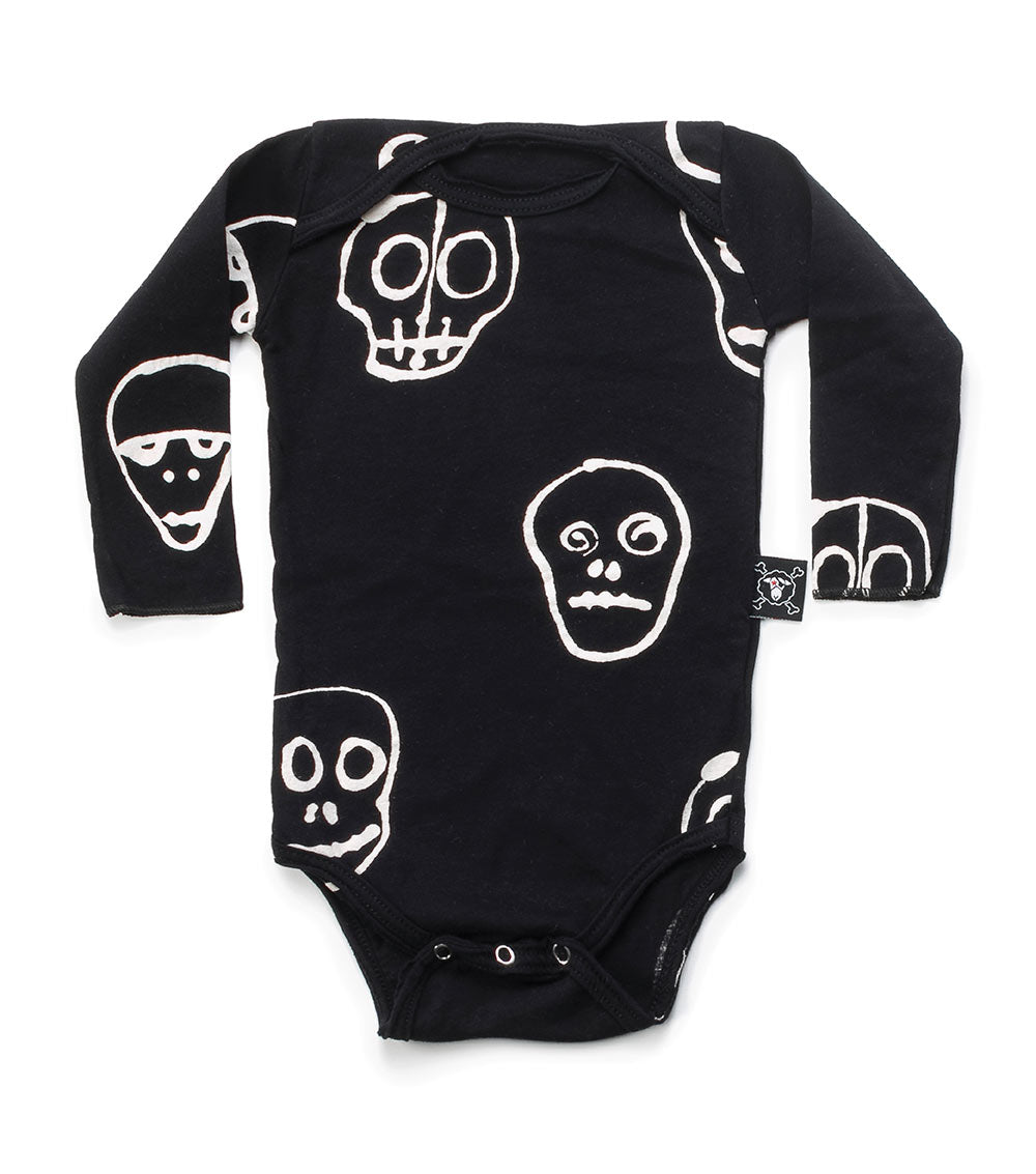 NUNUNU Black Skull Mask Bodysuit