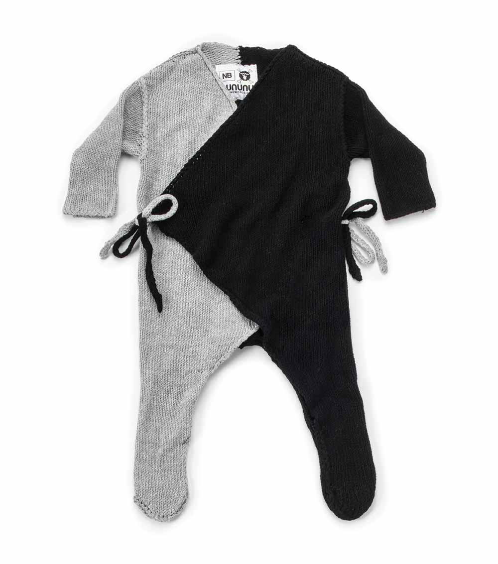 NUNUNU Black Heather Grey Knit Set