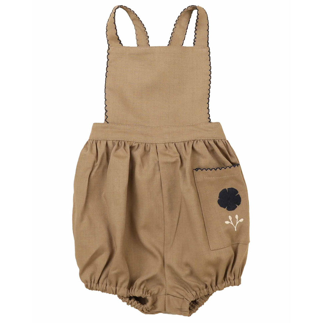 Noma Beige Stitch Detail Romper