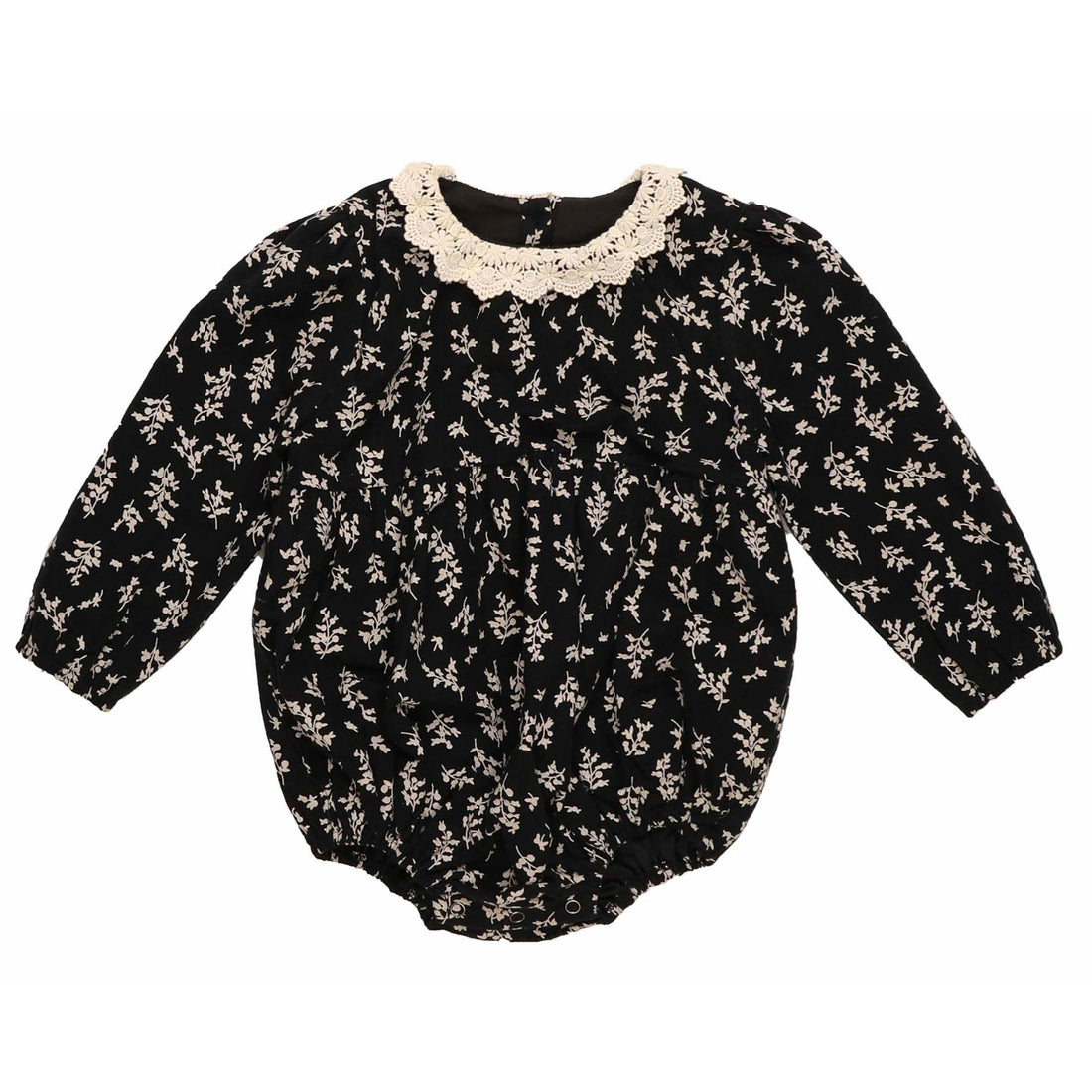Noma Black Crochet Collar Romper