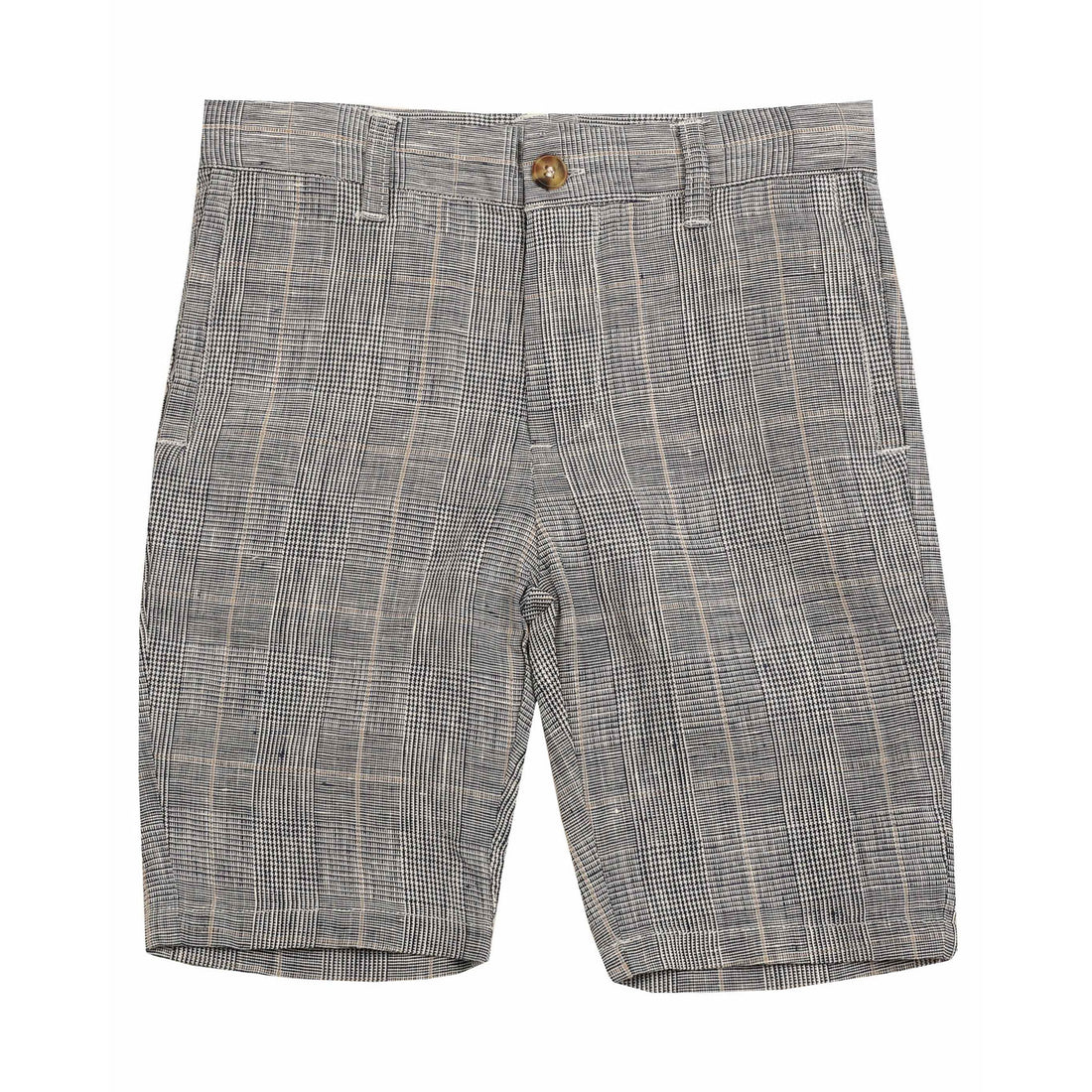 Noma Blue Linen Plaid Classic Bermudas