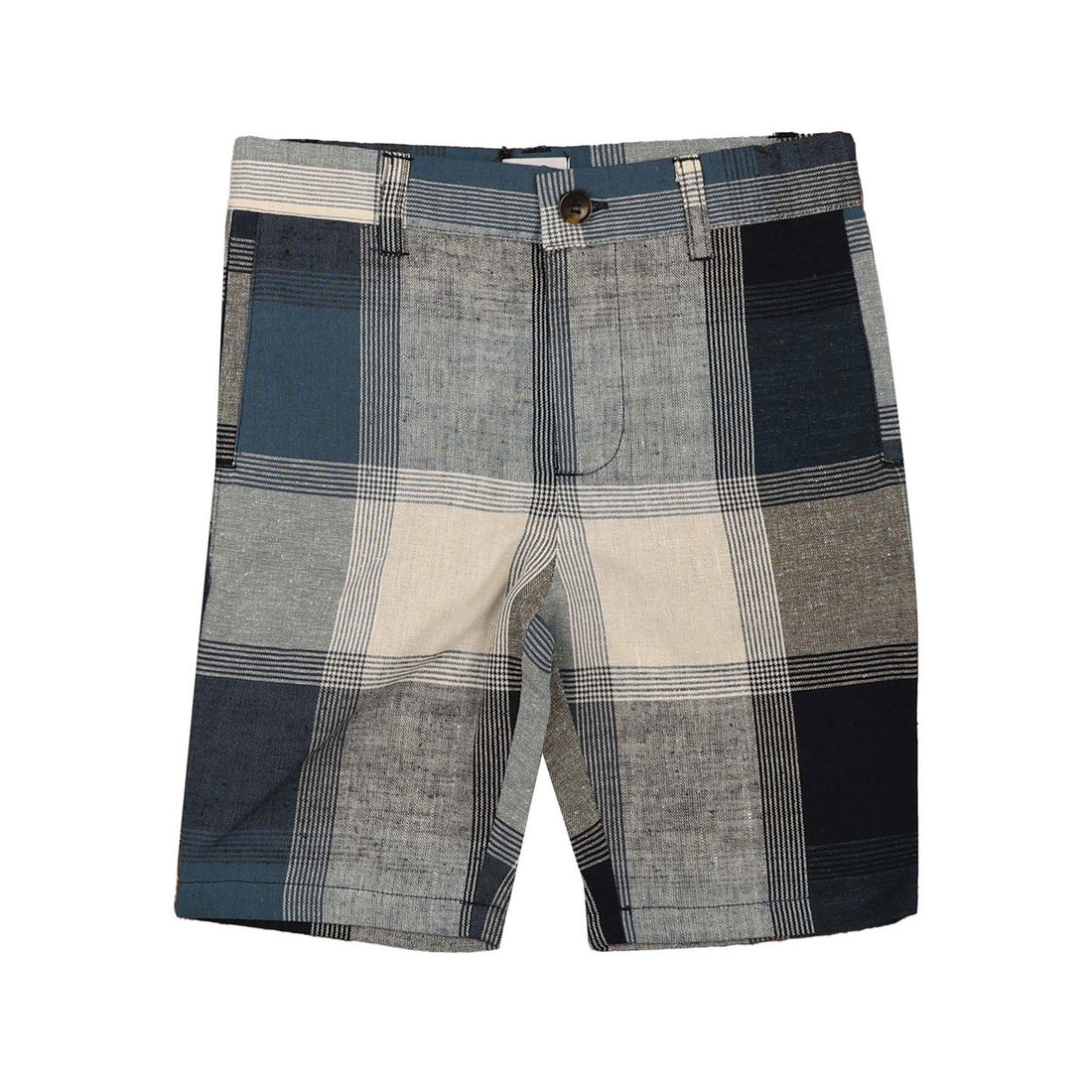 Noma Navy Oversized Plaid Bermuda