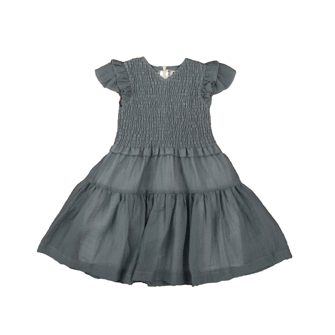 Noma Powder Blue Smocked Shoulder Frill Jumper