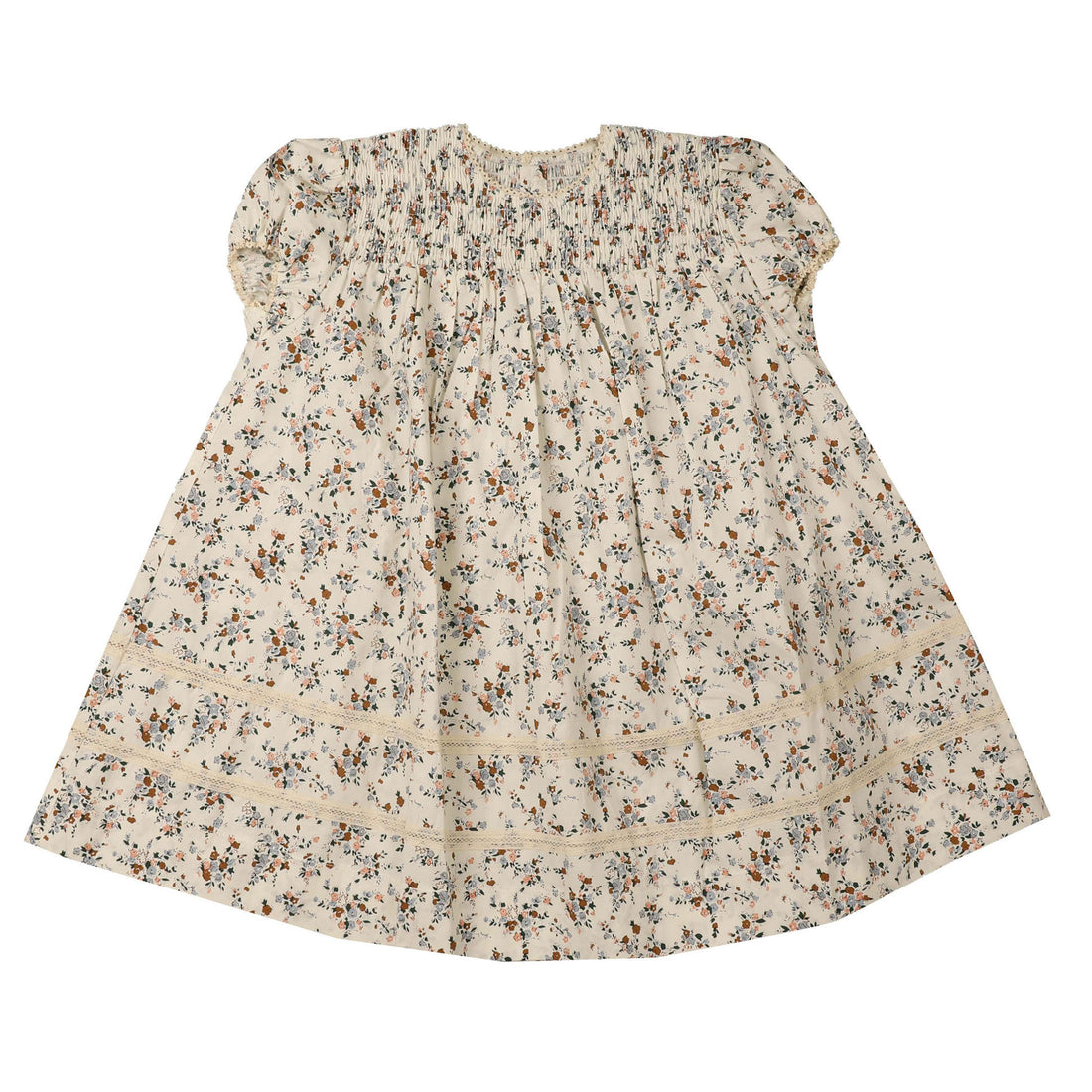 Noma Powder /Cinnamon Floral Print Short Sleeve Dress