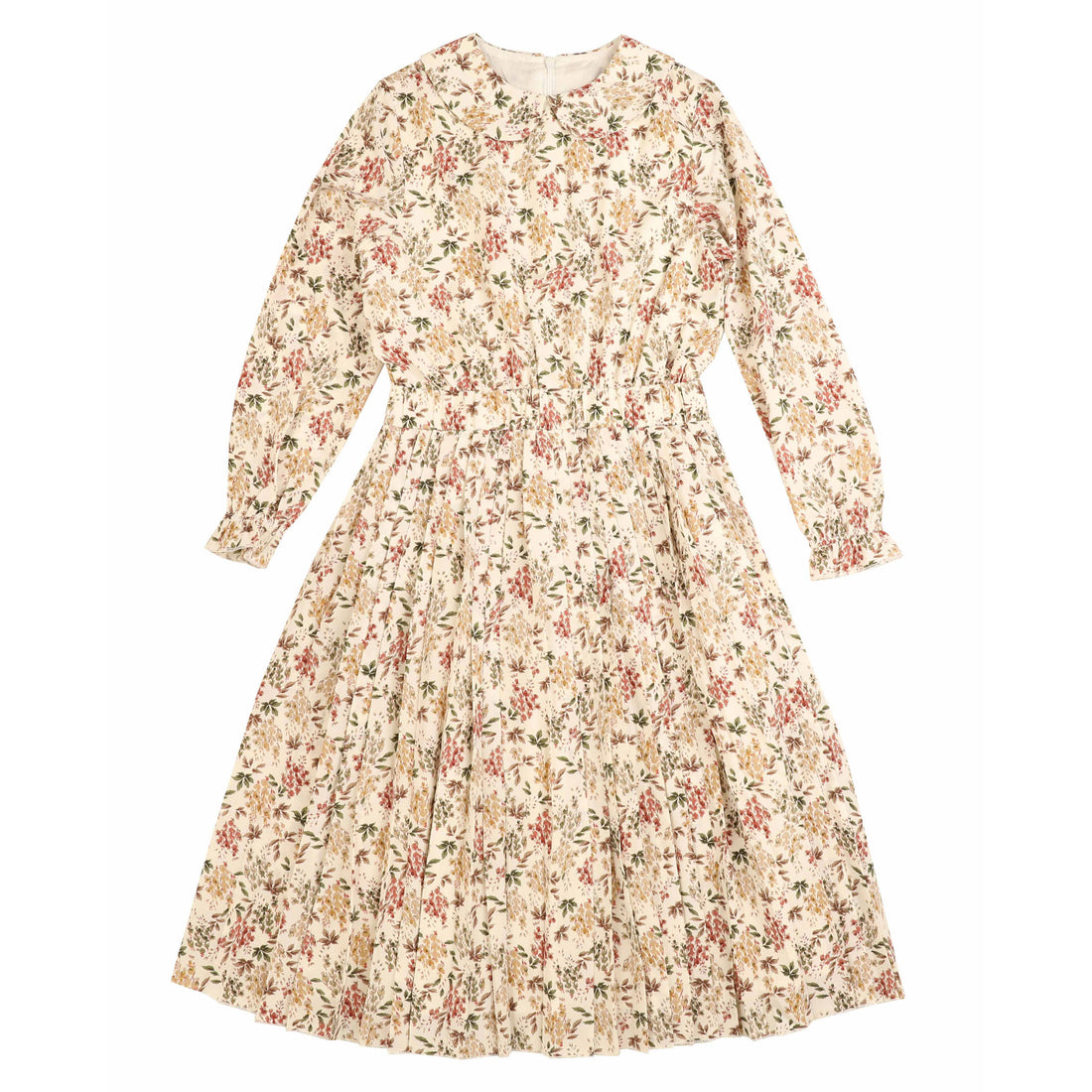 Noma Vanilla Floral Accordian Pleated Dress