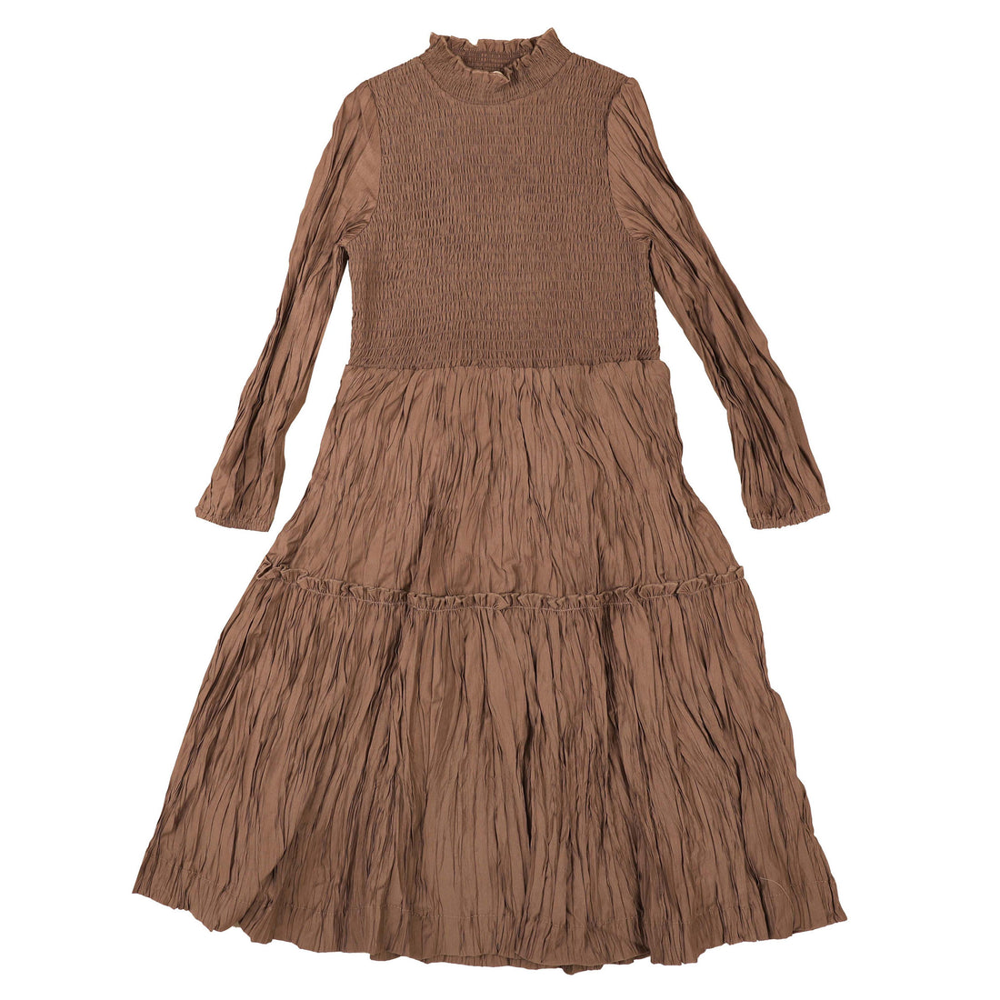 Noma Taupe Crinkle Fabric Dress
