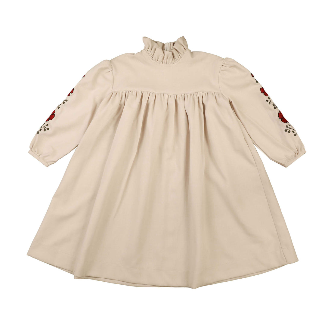 Noma Cream Embroidered Sleeve Dress