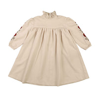 Noma Cream Embroidered Sleeve Dress