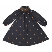 Noma Blue Floral Embroidered Smocked Dress