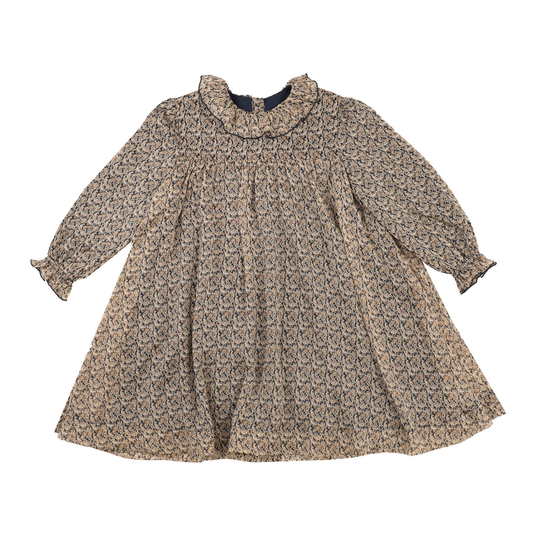 Noma Blue Paisley Gathered Collar Dress