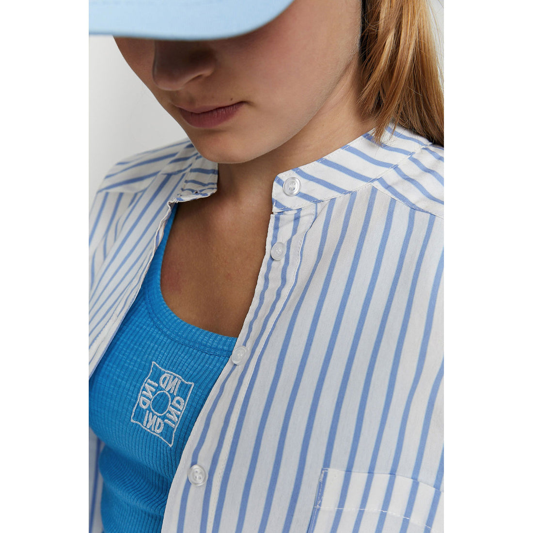 Indee Sky Blue Striped Shirt