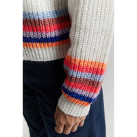 Indee Rainbow Stripe Network Mohair Cradigan