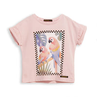 Finger in the Nose Pale Pink Parrots New Britney Tee