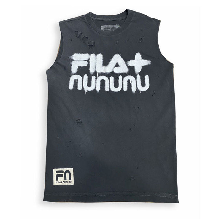 NUNUNU Black Fila X Nununu Deconstructed Sleeveless Shirt