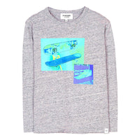 Finger in the Nose Nico Heather Grey Blue Skate Long Sleeve T-Shirt