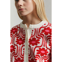 Indee Chili Red Nirvana Printed CN Cardigan