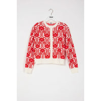 Indee Chili Red Nirvana Printed CN Cardigan