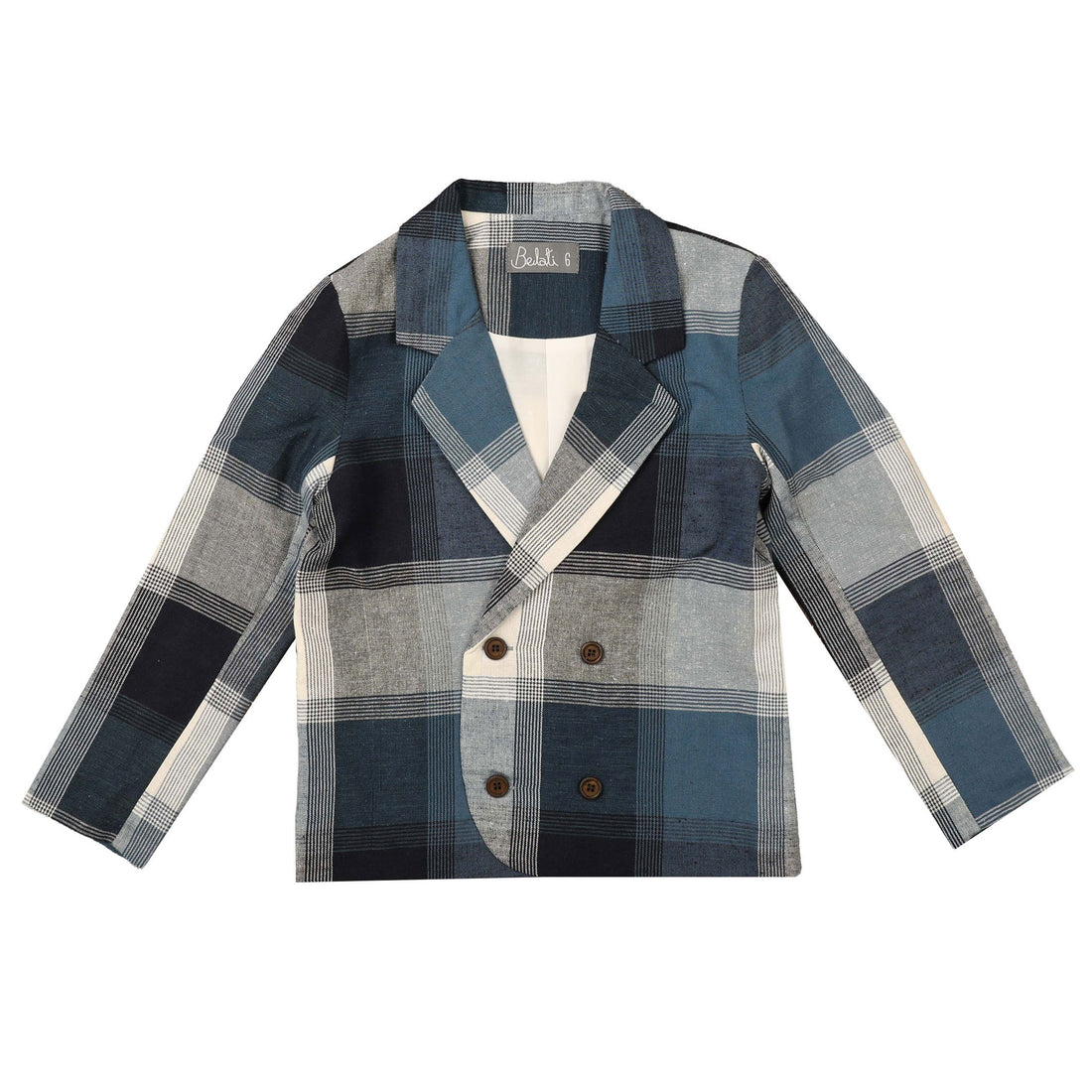 Noma Navy Oversized Plaid Jacket