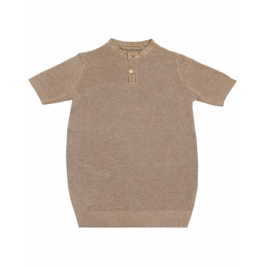 Noma Brown Woven Outline Textured Knit Pullover