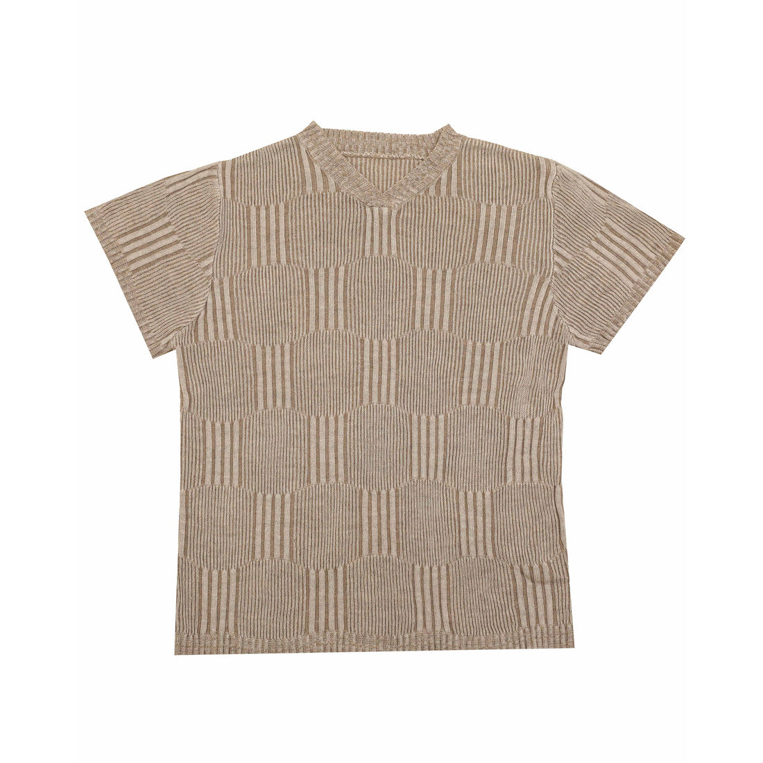 Noma Brown Checkered Inside Out Knit Sweater