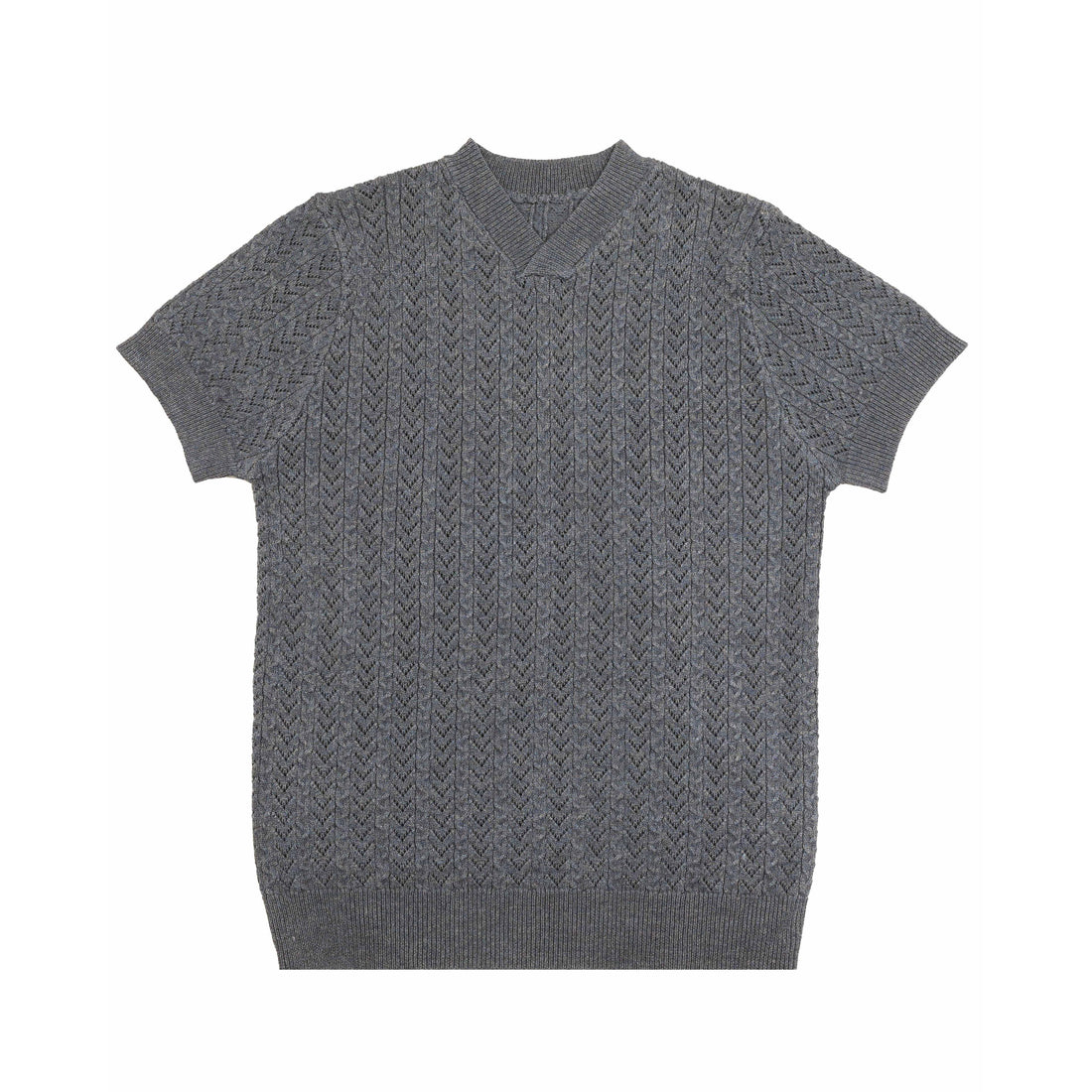 Noma Blue Poinetlle V Neck Knit Sweater