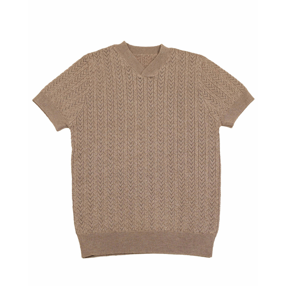Noma Brown Poinetlle V Neck Knit Sweater