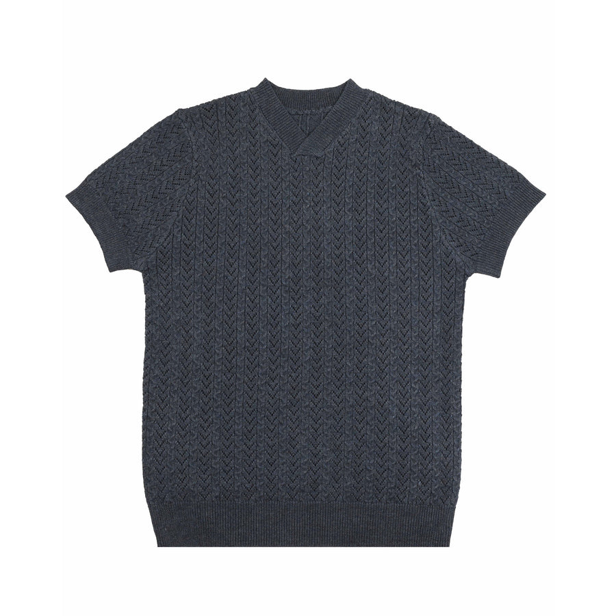 Noma Denim Poinetlle V Neck Knit Sweater