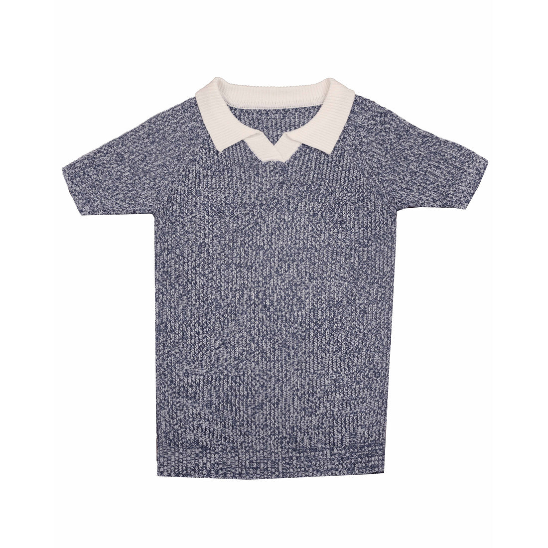 Noma Denim Raglan Marled Collared V Neck