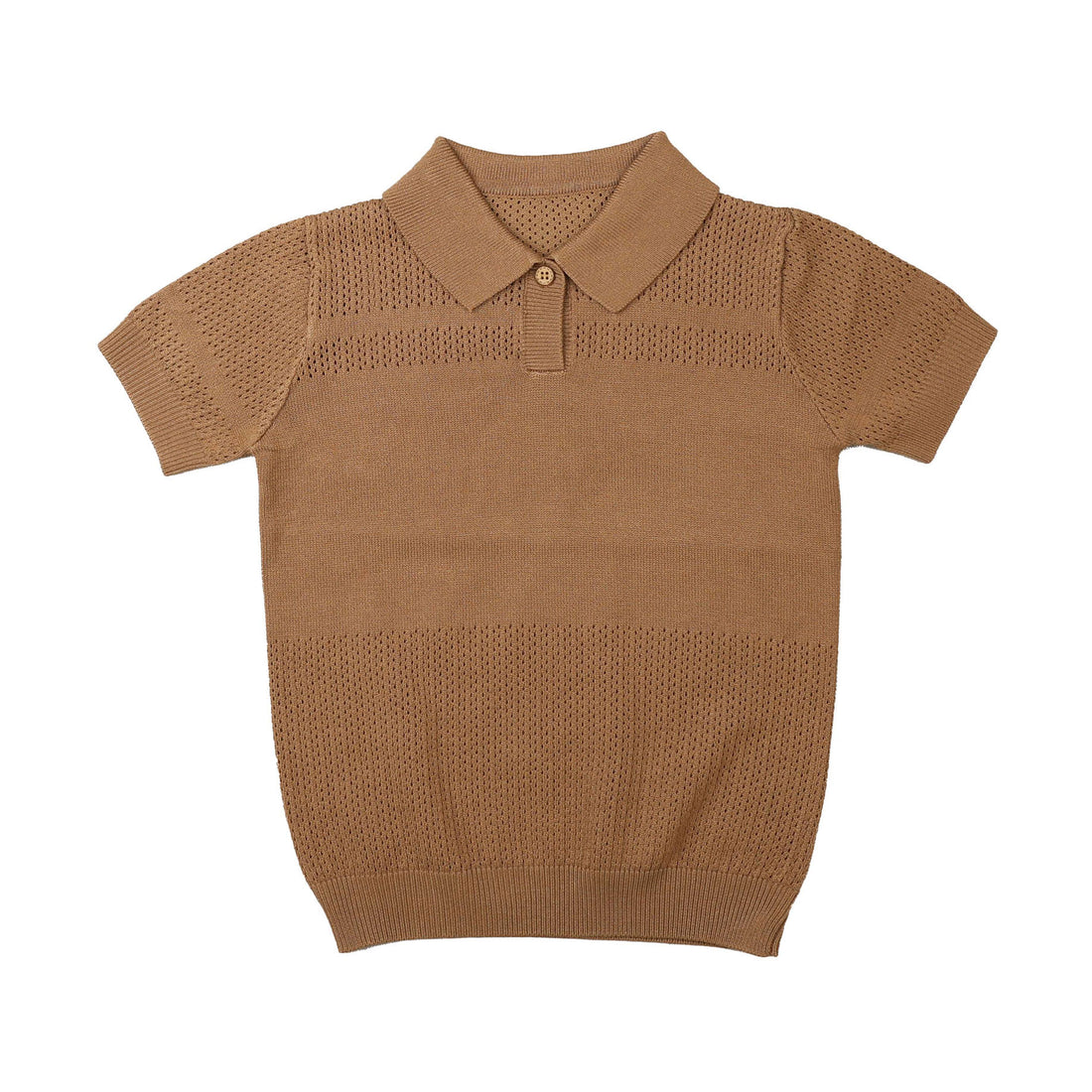 Noma Cinnamon Pointelle Knit Polo