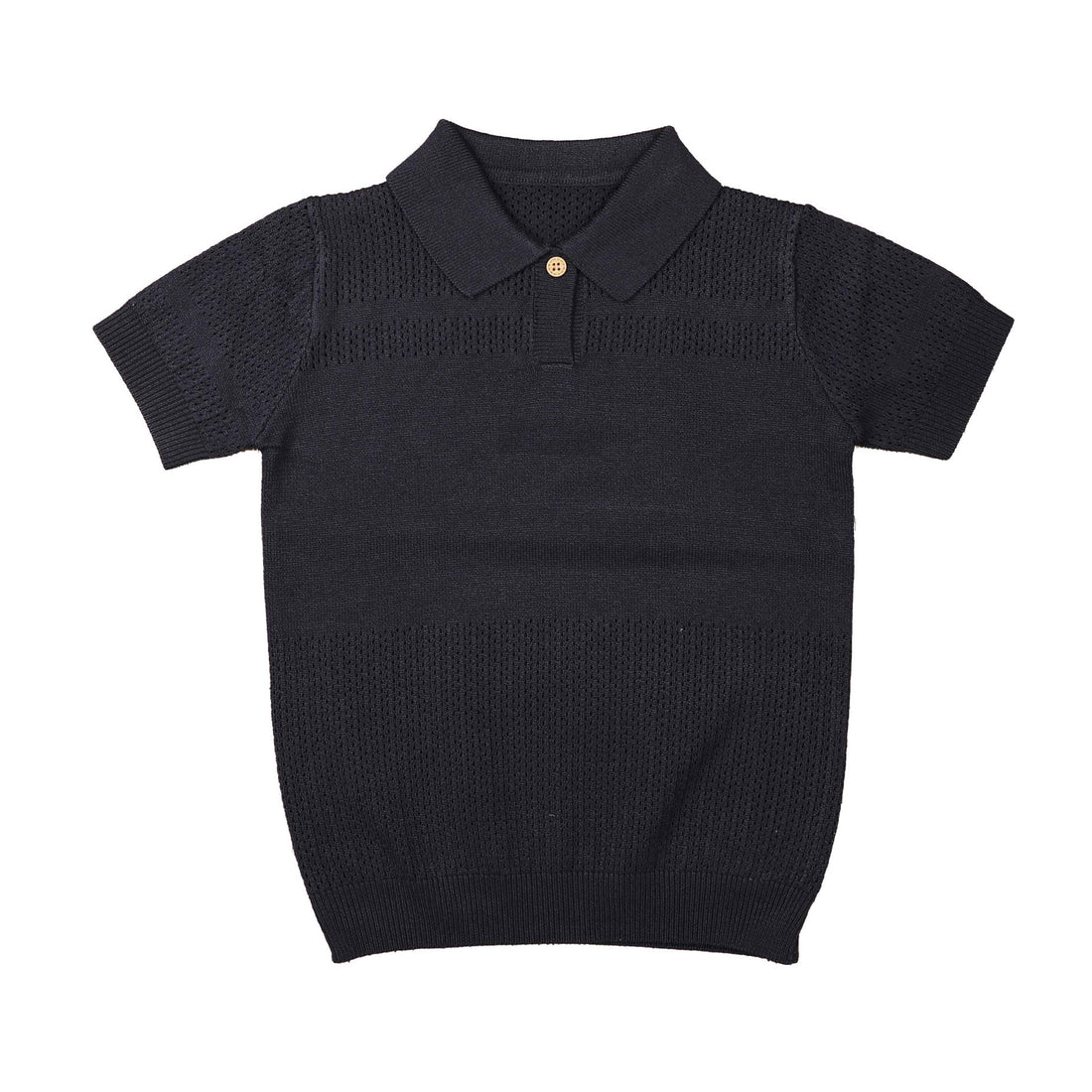 Noma Navy Pointelle Knit Polo