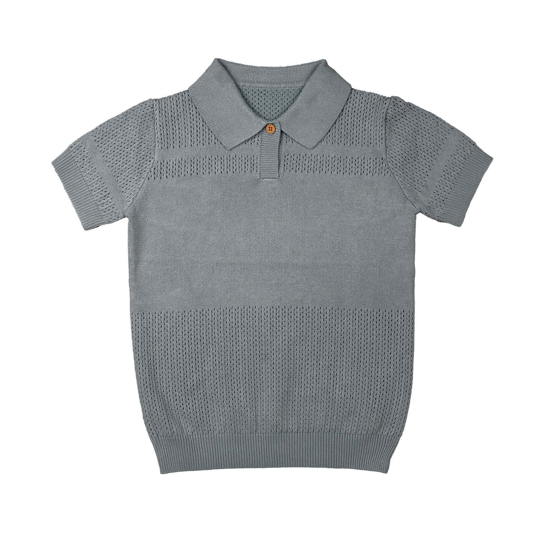 Noma Powder Blue Pointelle Knit Polo