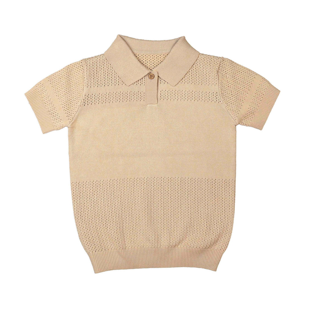 Noma Sand Pointelle Knit Polo