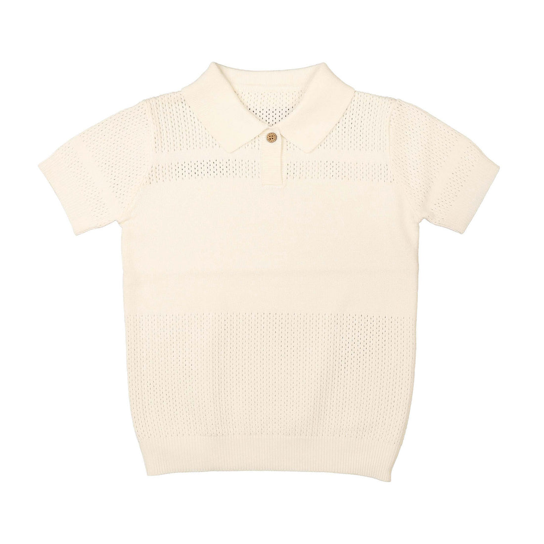 Noma White Pointelle Knit Polo