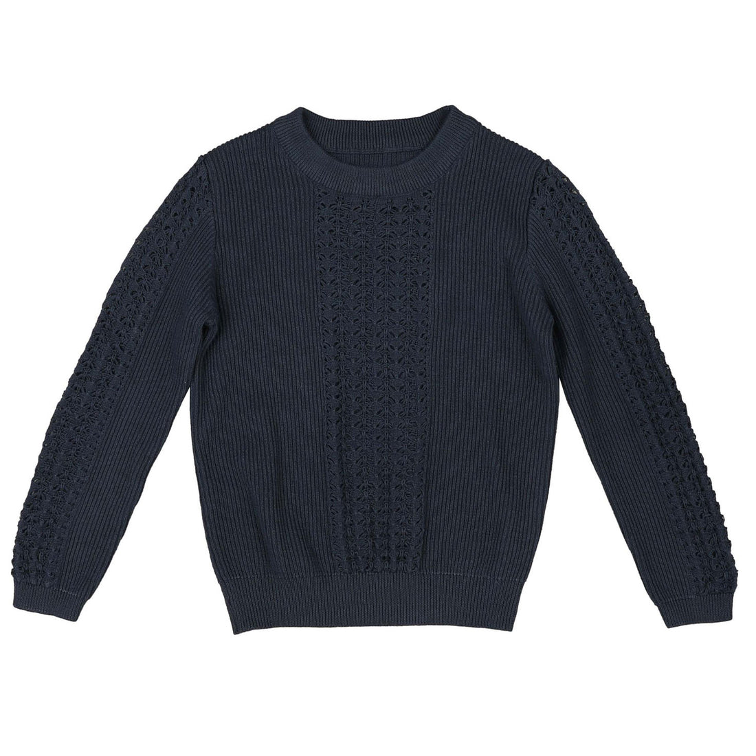 Noma Navy Round Neck Centered Design Block Longsleeve Knit