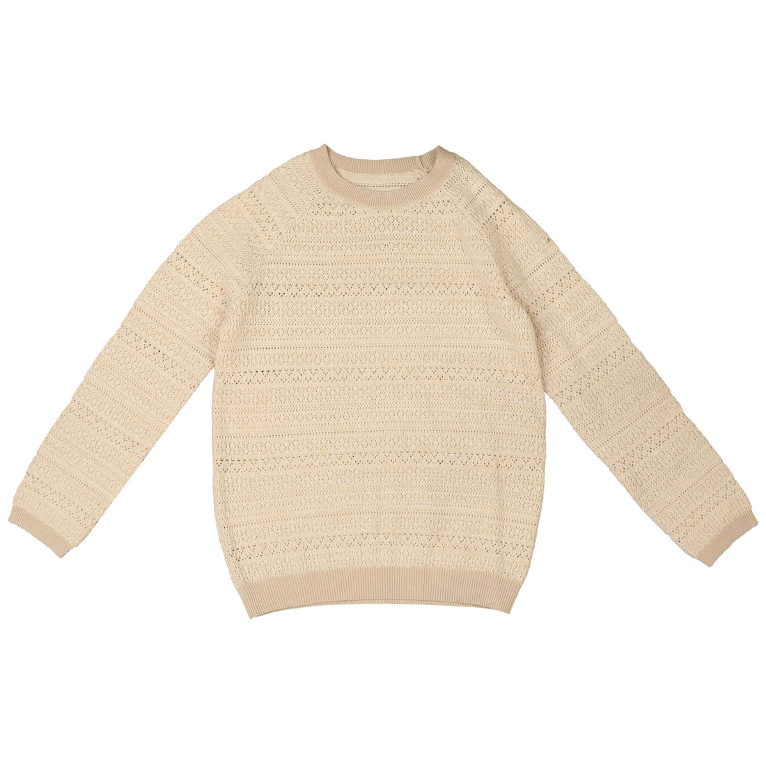 Noma Sand Marled Textured Stripes Long Sleeve Knit