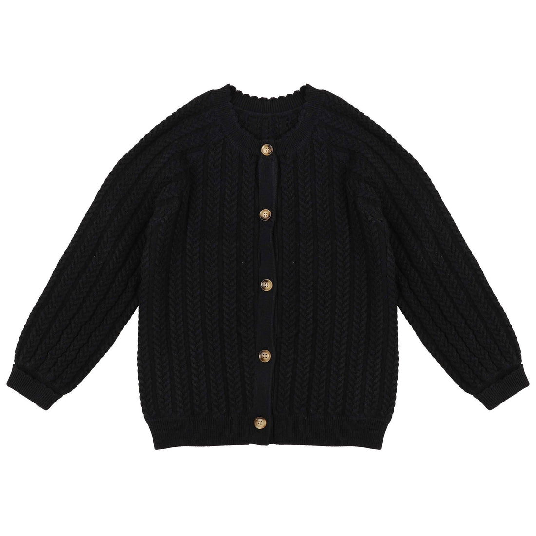 Noma Black Cable Pointelle Cardigan