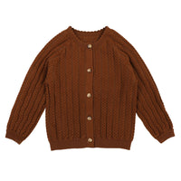 Noma Camel Cable Pointelle Cardigan