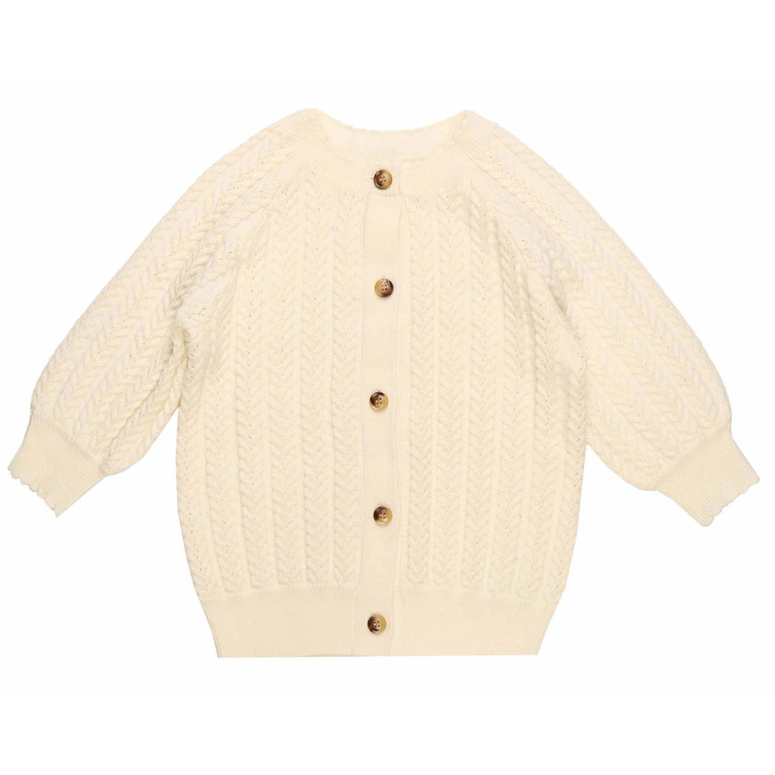 Noma Cream Cable Pointelle Cardigan