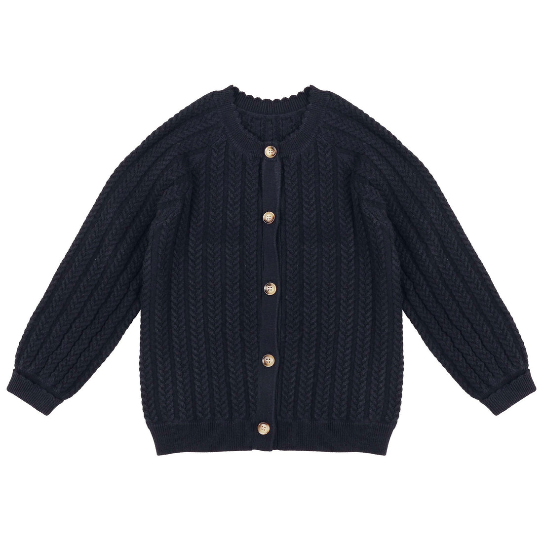 Noma Navy Cable Pointelle Cardigan
