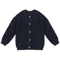 Noma Navy Cable Pointelle Cardigan