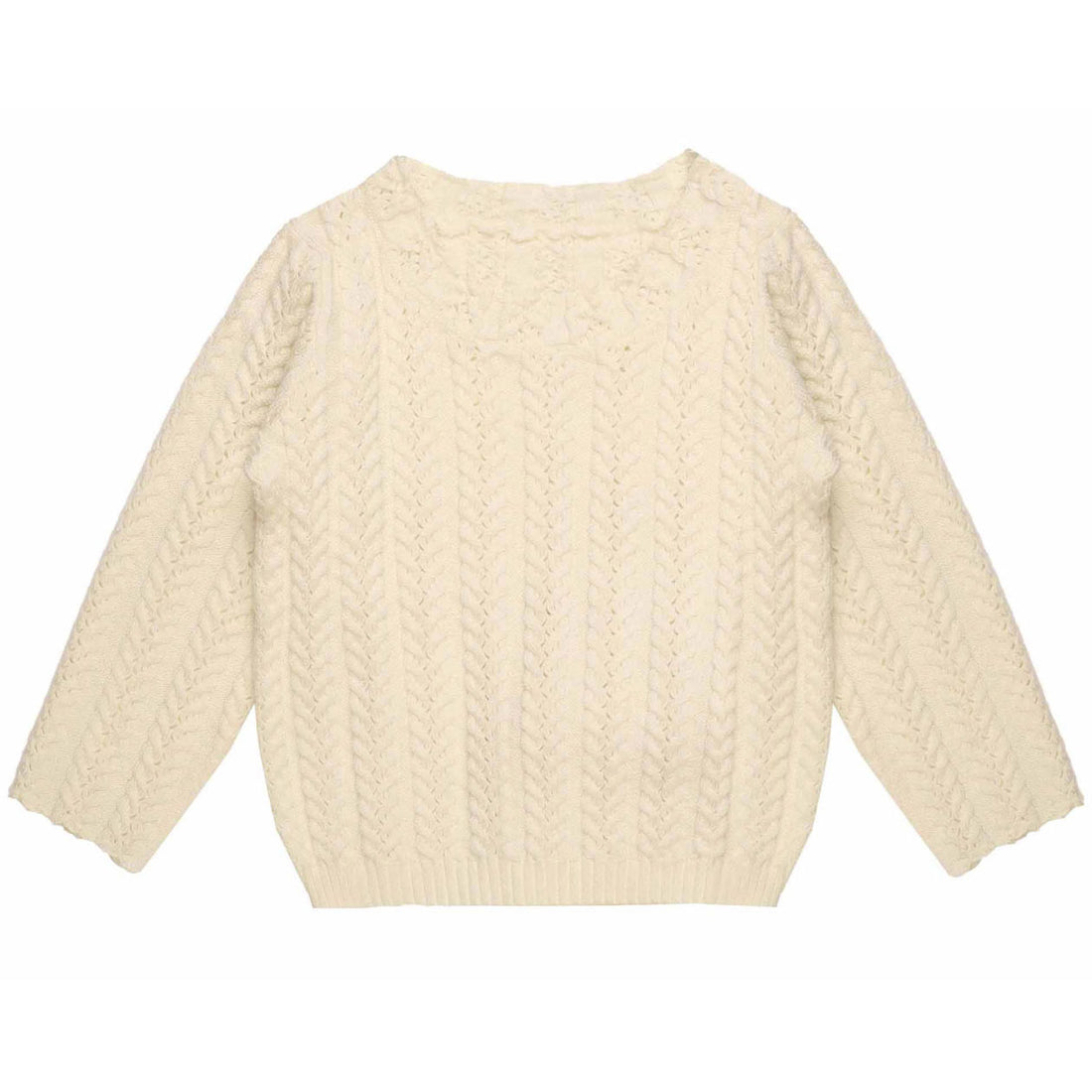 Noma Cream Cable Pointelle Crew Neck