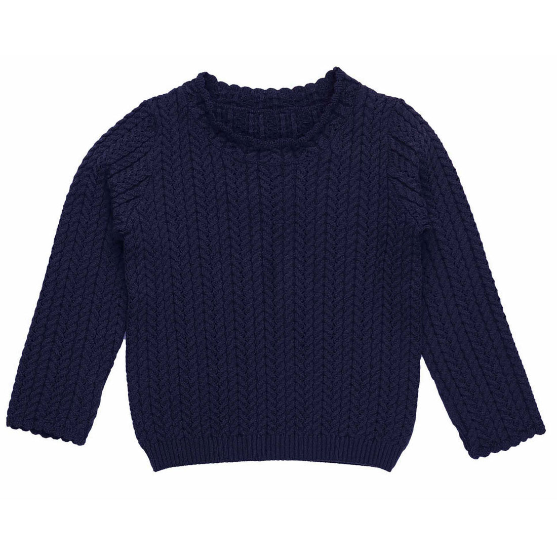 Noma Navy Cable Pointelle Crew Neck
