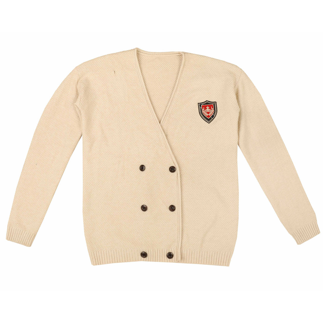 Noma Cream Embroidered Logo Cardigan