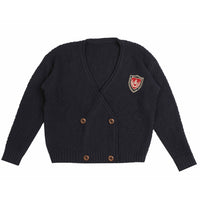 Noma Navy Embroidered Logo Cardigan