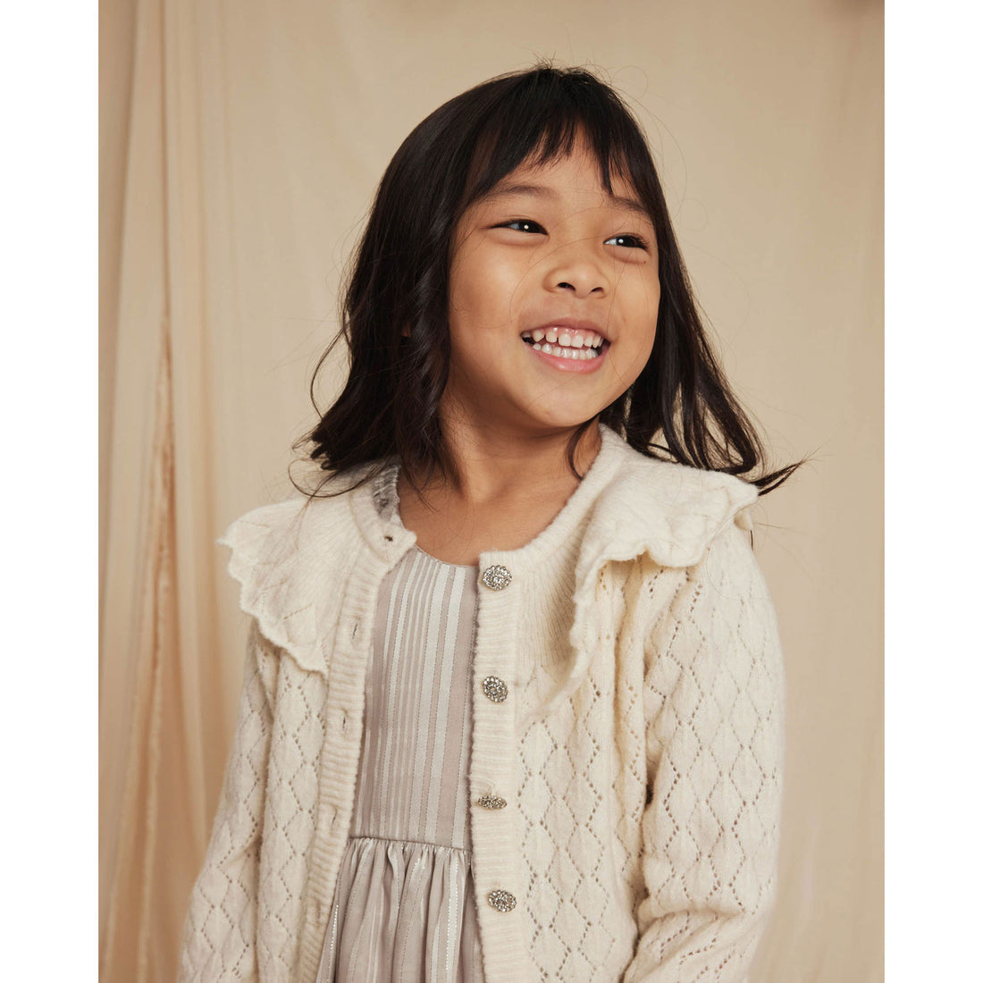 Noralee Pointelle Cardigan | Natural