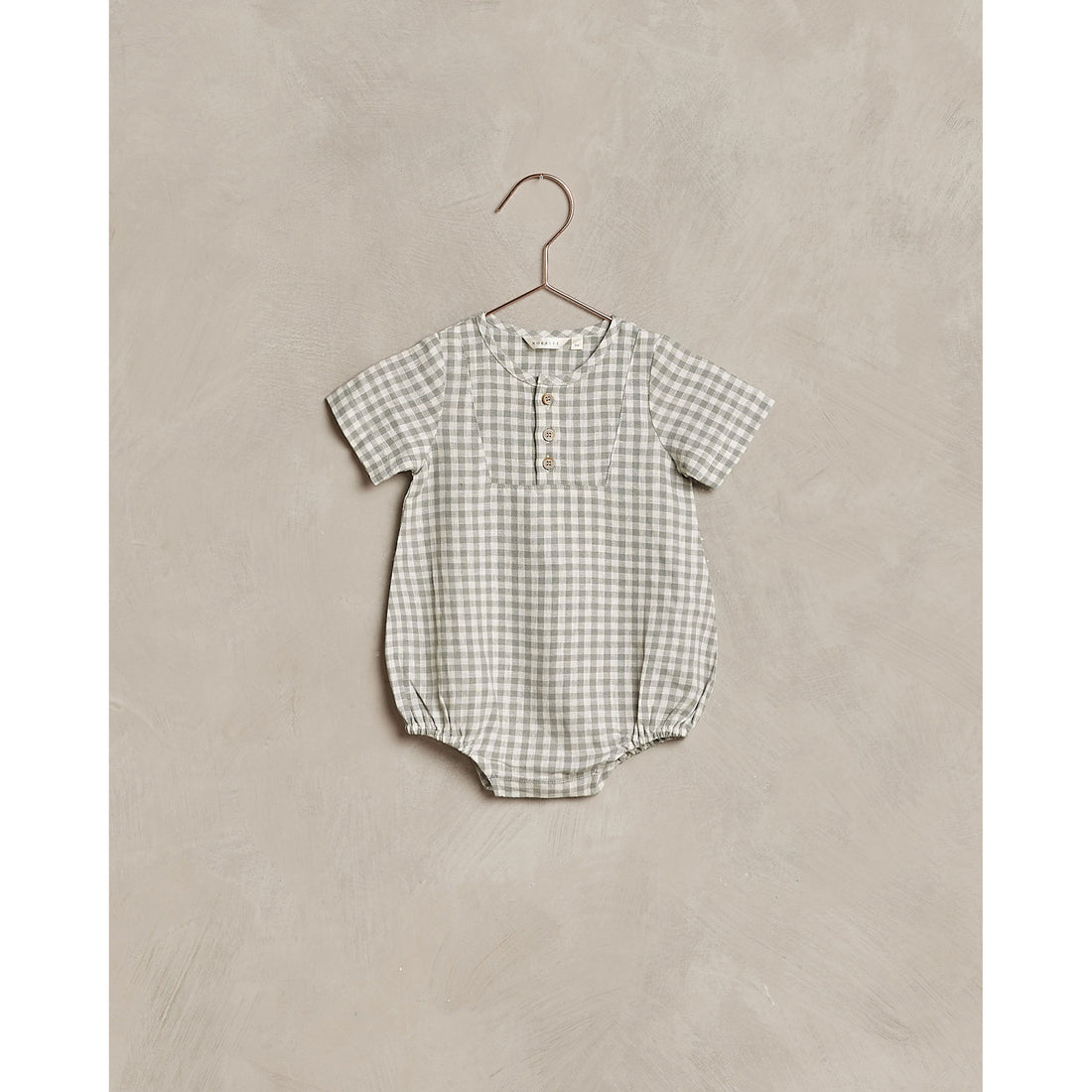 Noralee Dusty Blue Gingham Beau Romper