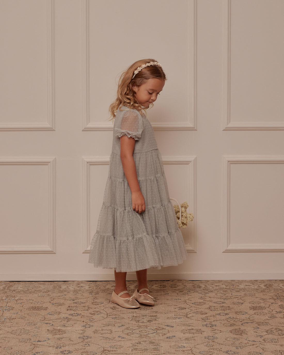 Noralee Dusty Blue Dottie Dress