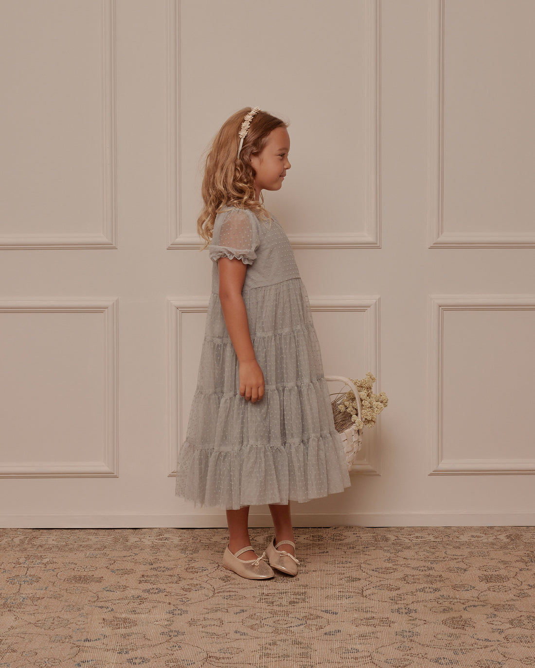 Noralee Dusty Blue Dottie Dress